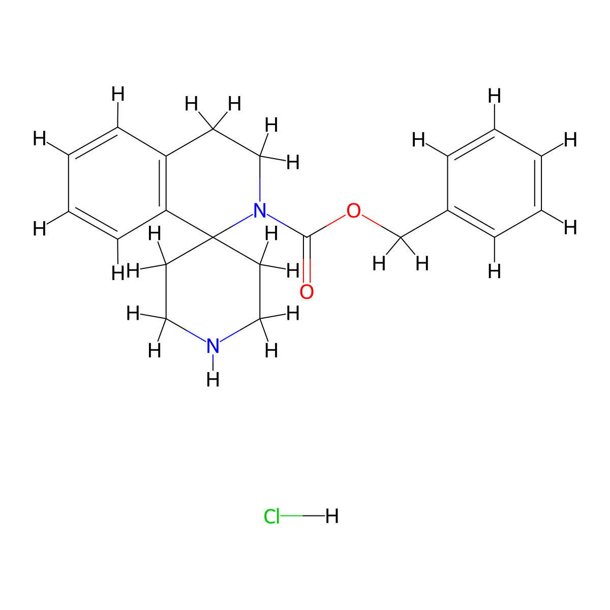 Benzyl 3,4-dihydrospiro[isoquinoline-1,4'-piperidine]-2-carboxylate hydrochloride molecular structure, CAS 2197063-03-7