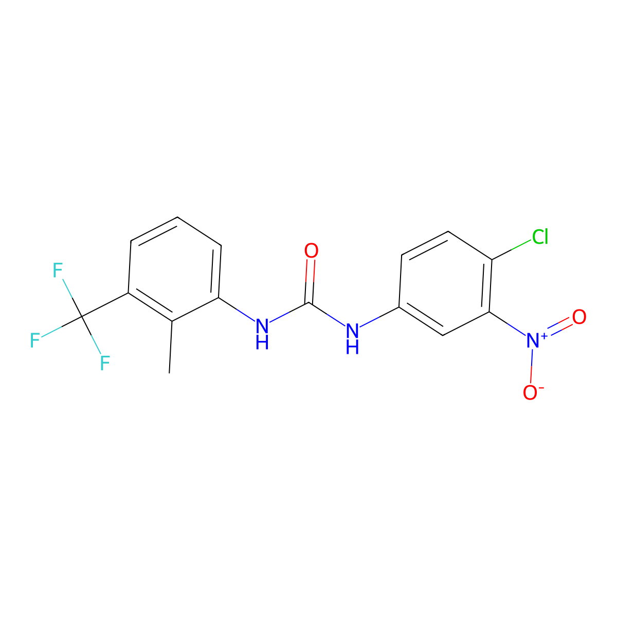 N-(4-Chloro-3-nitrophenyl)-N'-[2-methyl-3-(trifluoromethyl)phenyl]urea molecular structure, CAS 2197063-04-8