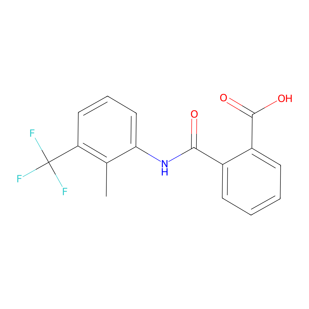 2-({[2-Methyl-3-(trifluoromethyl)phenyl]amino}carbonyl)benzoic acid molecular structure, CAS 2197063-21-9