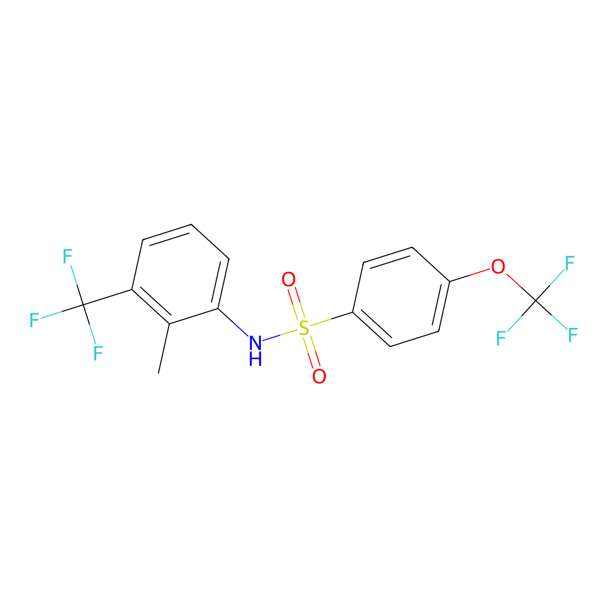 N-[2-Methyl-3-(trifluoromethyl)phenyl]-4-(trifluoromethoxy)benzenesulfonamide molecular structure, CAS 2197063-25-3