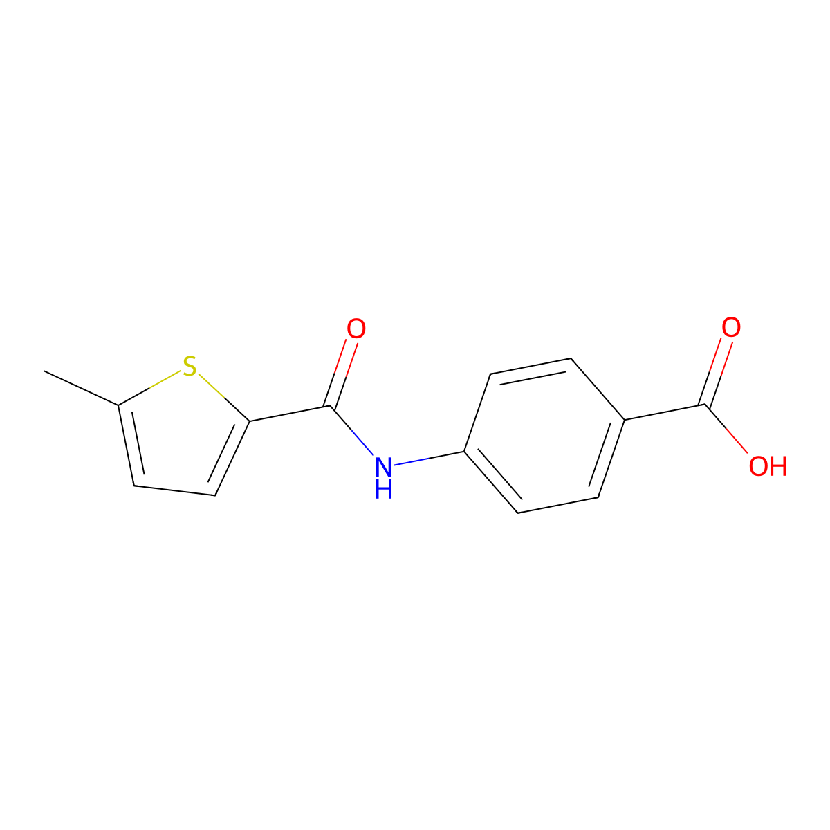 4-{[(5-Methylthiophen-2-yl)carbonyl]amino}benzoic acid molecular structure, CAS 219708-08-4