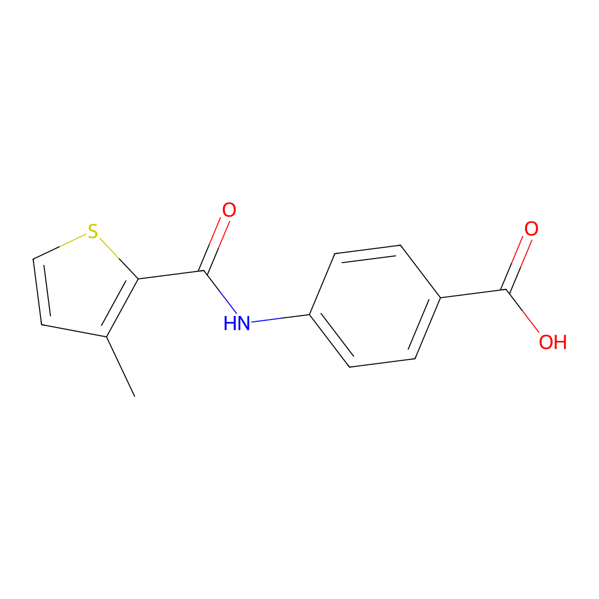 4-[[(3-Methyl-2-thienyl)carbonyl]amino]benzoic acid molecular structure, CAS 219708-09-5