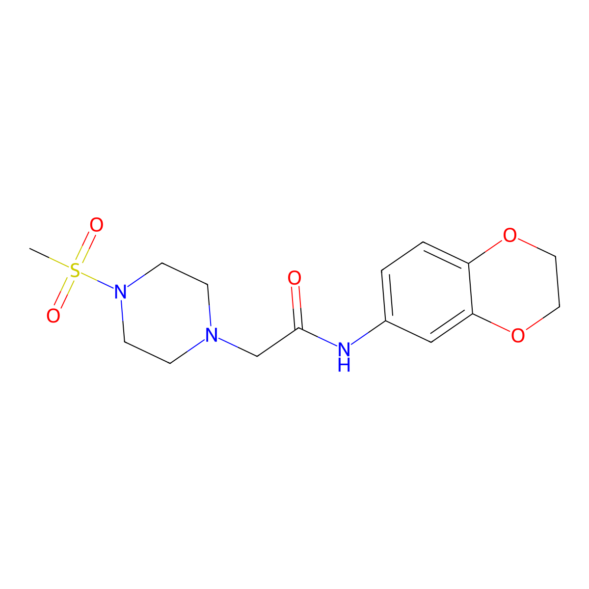 N-(2,3-dihydro-1,4-benzodioxin-6-yl)-2-(4-methanesulfonylpiperazin-1-yl)acetamide molecular structure, CAS 2197080-34-3
