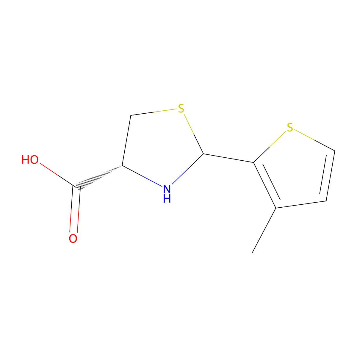 2-(3-Methyl-2-thienyl)-1,3-thiazolidine-4-carboxylic acid molecular structure, CAS 219709-73-6