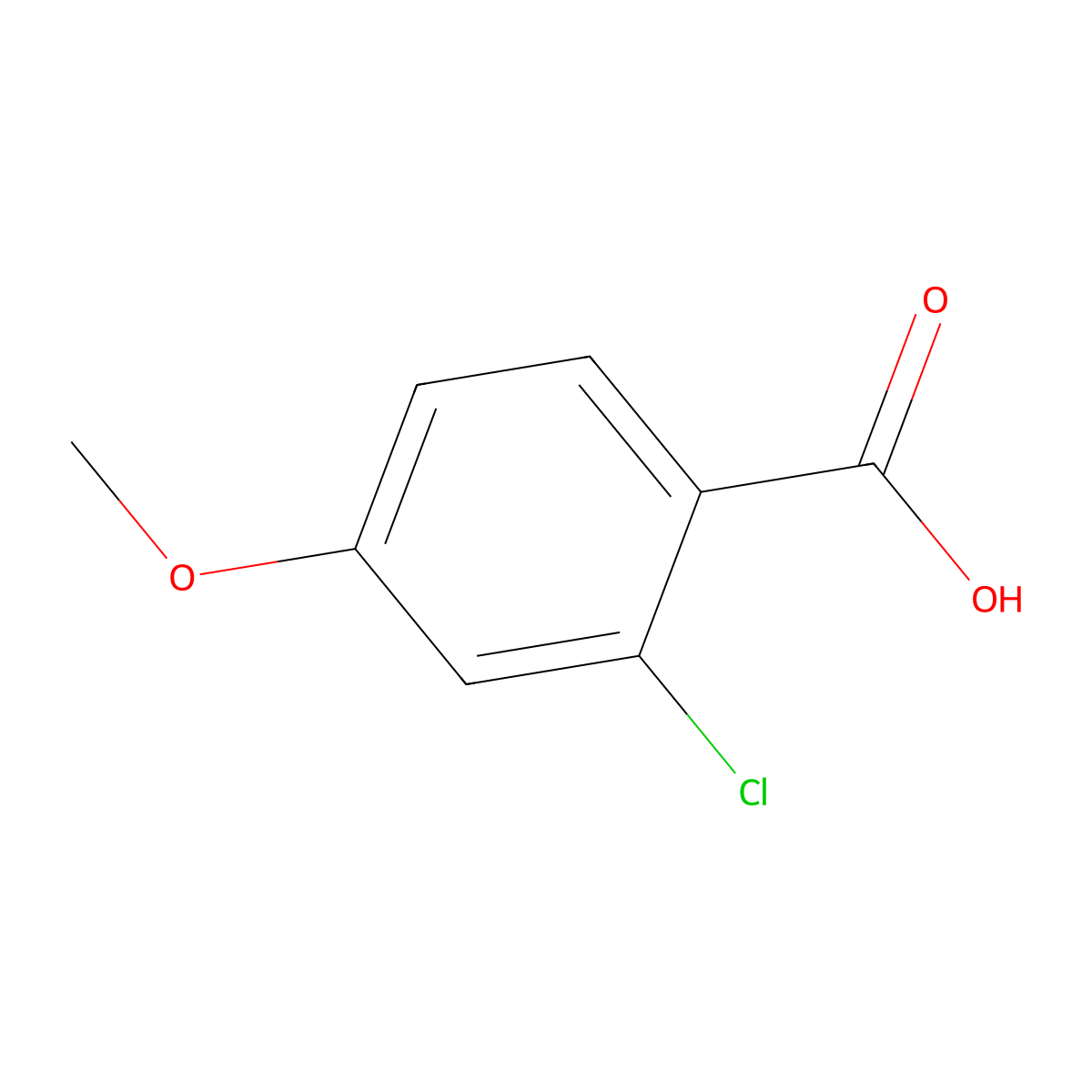 2-Chloro-4-methoxybenzoic acid molecular structure, CAS 21971-21-1