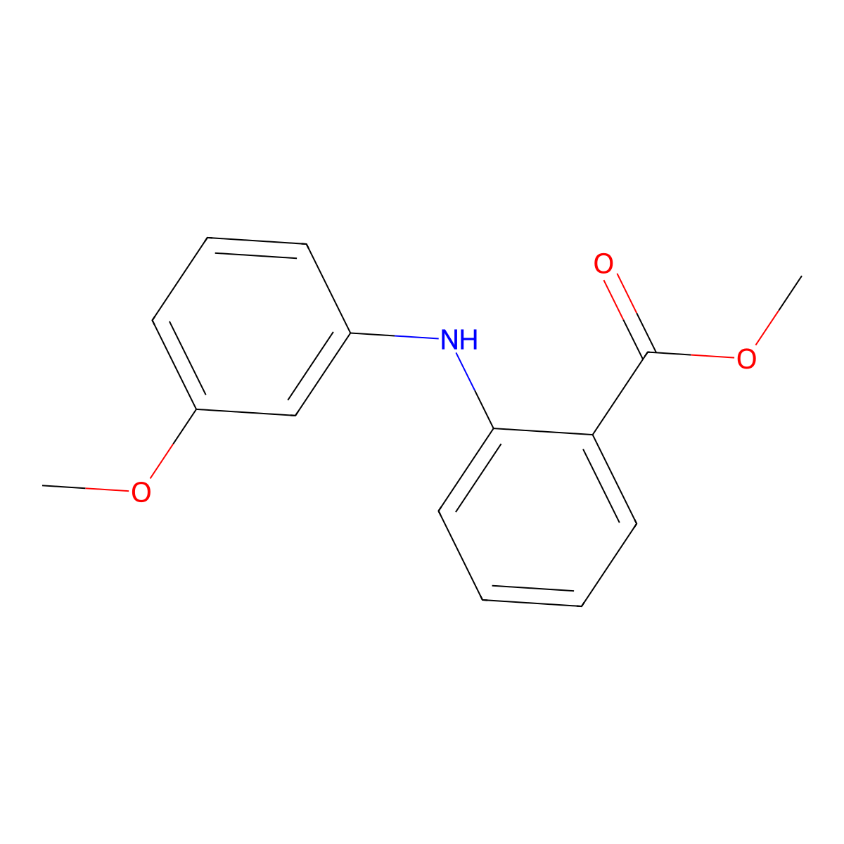 Methyl 2-[(3-methoxyphenyl)amino]benzoate molecular structure, CAS 21971-25-5