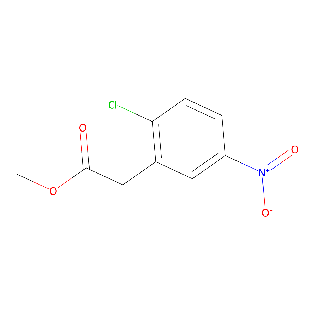 Methyl 2-chloro-5-nitrophenylacetate molecular structure, CAS 219712-63-7