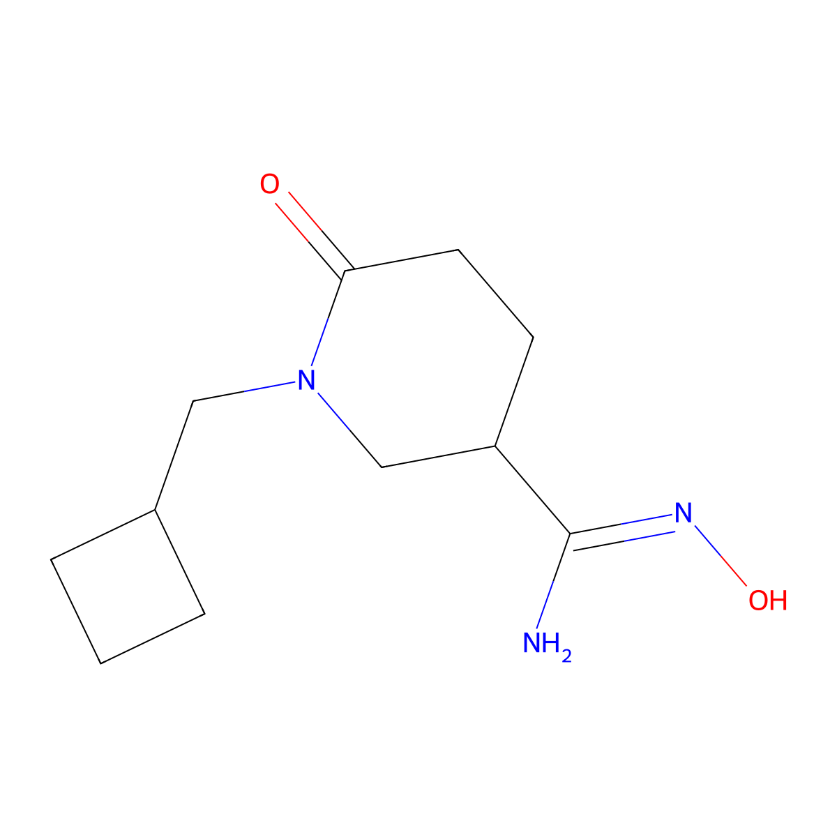 1-(Cyclobutylmethyl)-N'-hydroxy-6-oxopiperidine-3-carboximidamide molecular structure, CAS 2197130-27-9