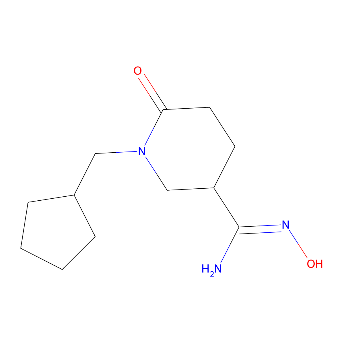 1-(Cyclopentylmethyl)-N'-hydroxy-6-oxopiperidine-3-carboximidamide molecular structure, CAS 2197130-30-4