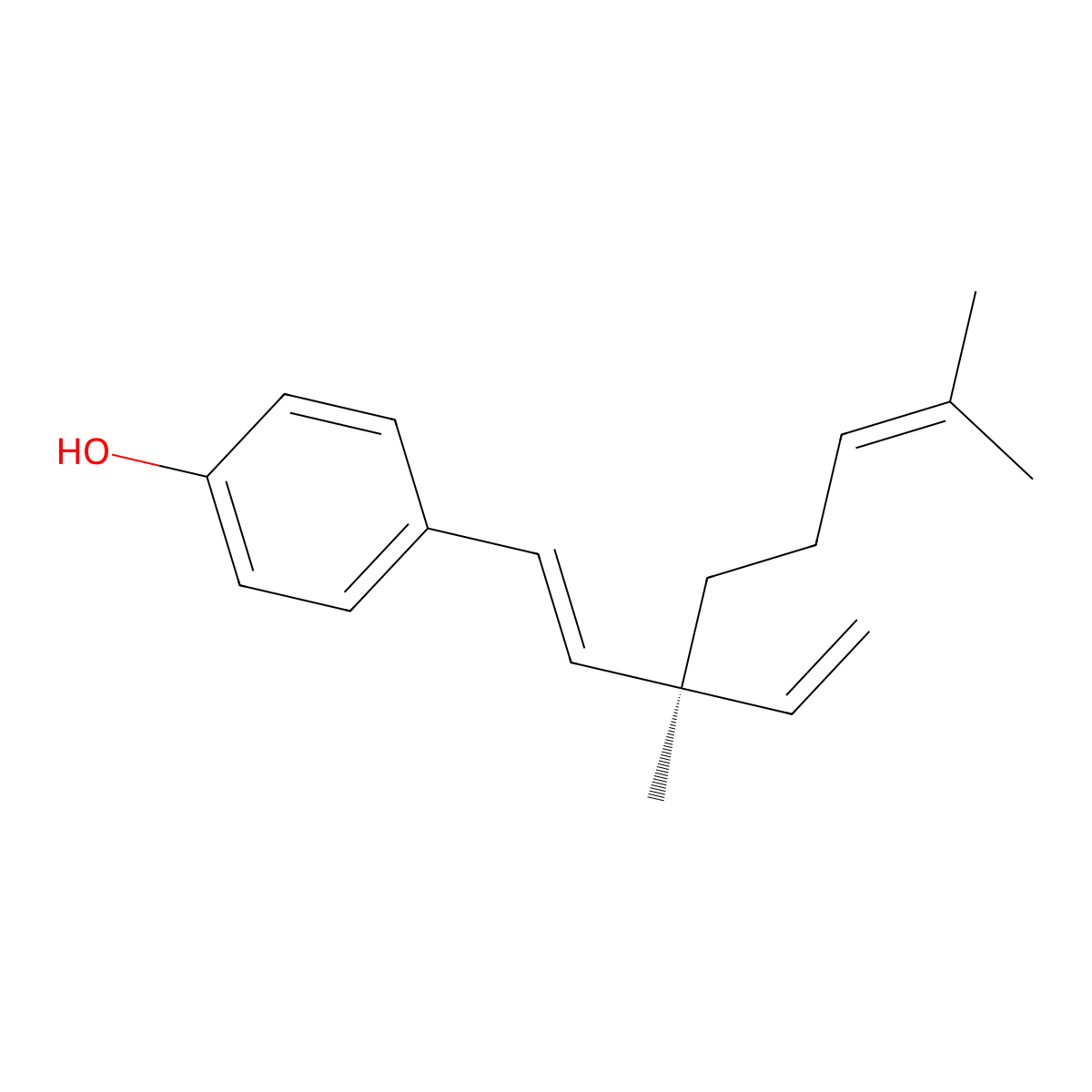 (S)-4-(3,7-dimethyl-3-vinylocta-1,6-dien-1-yl)phenol molecular structure, CAS 2197131-28-3