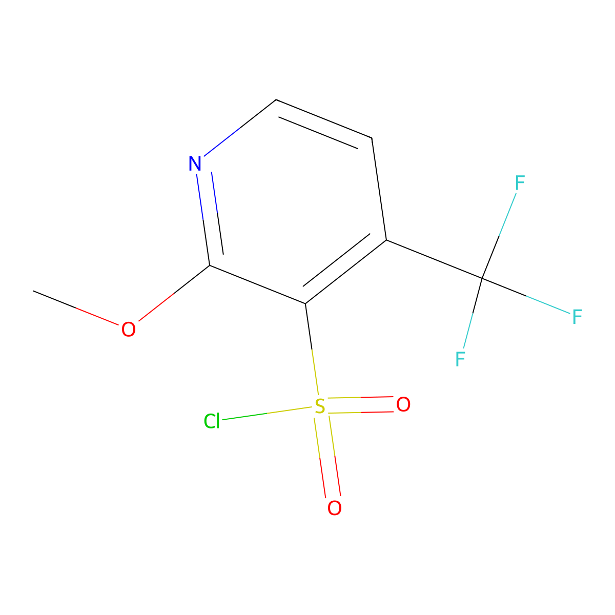 2-Methoxy-4-(trifluoromethyl)pyridine-3-sulfonyl chloride molecular structure, CAS 219715-41-0