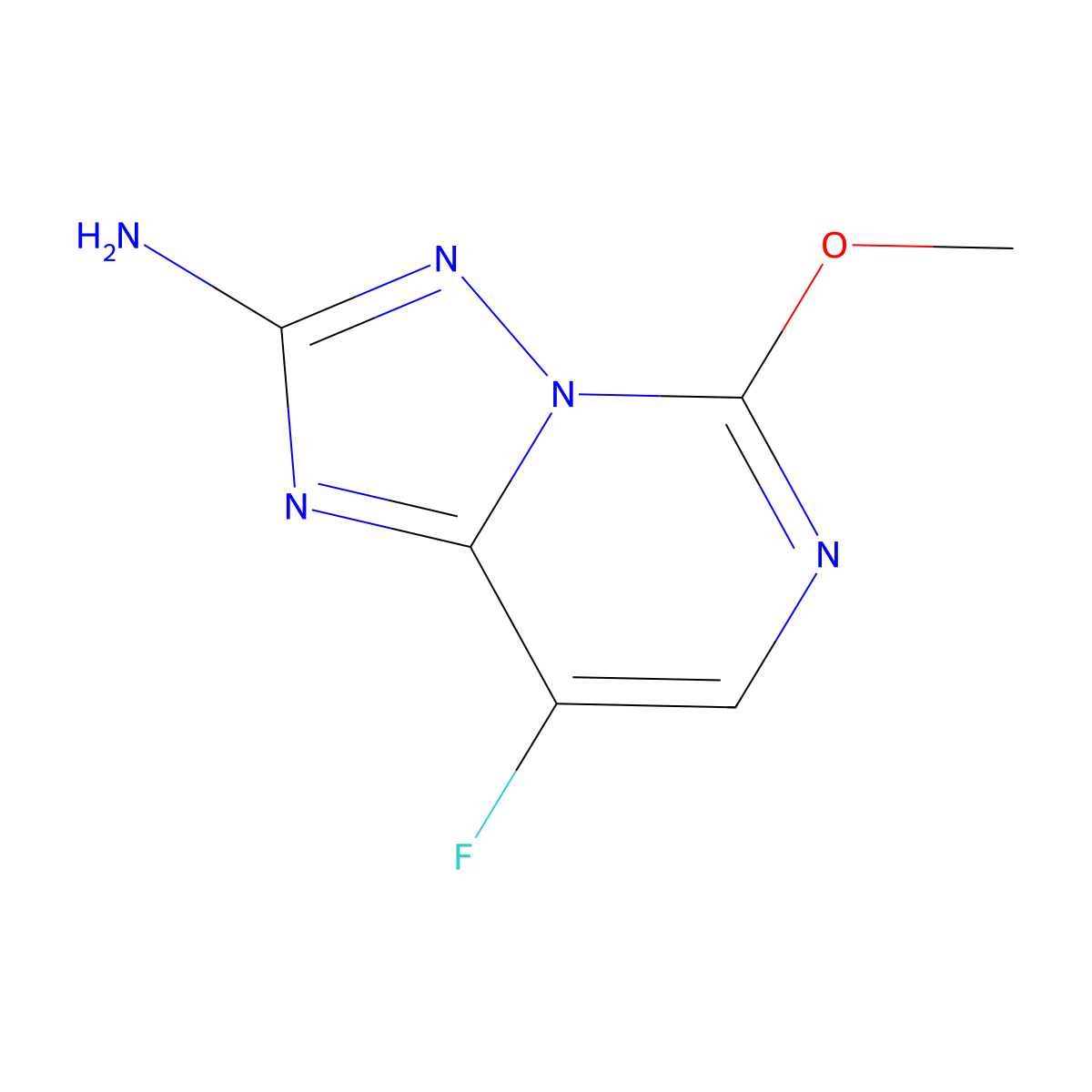 8-Fluoro-5-methoxy-[1,2,4]triazolo[1,5-c]pyrimidin-2-amine molecular structure, CAS 219715-60-3