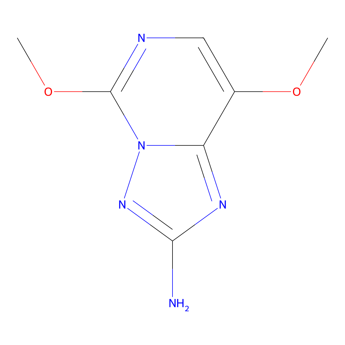 5,8-Dimethoxy-[1,2,4]triazolo[1,5-c]pyrimidin-2-amine molecular structure, CAS 219715-62-5