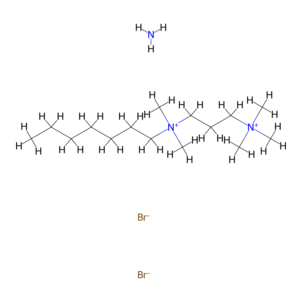 Azane;heptyl-dimethyl-[3-(trimethylazaniumyl)propyl]azanium;dibromide molecular structure, CAS 219716-33-3