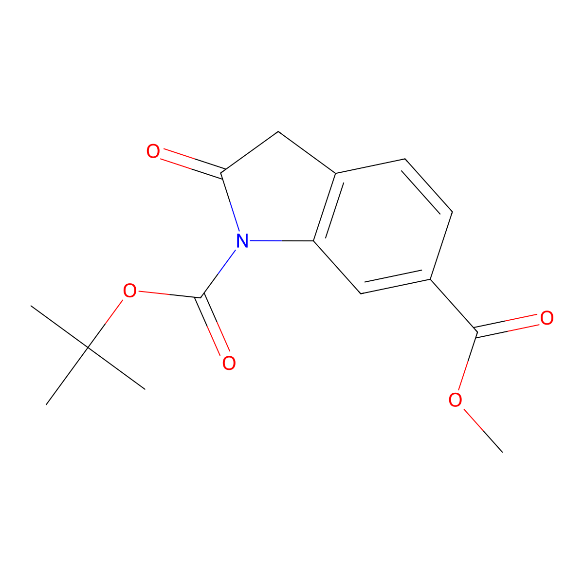 1-(Tert-butyl) 6-methyl 2-oxoindoline-1,6-dicarboxylate molecular structure, CAS 2197184-72-6