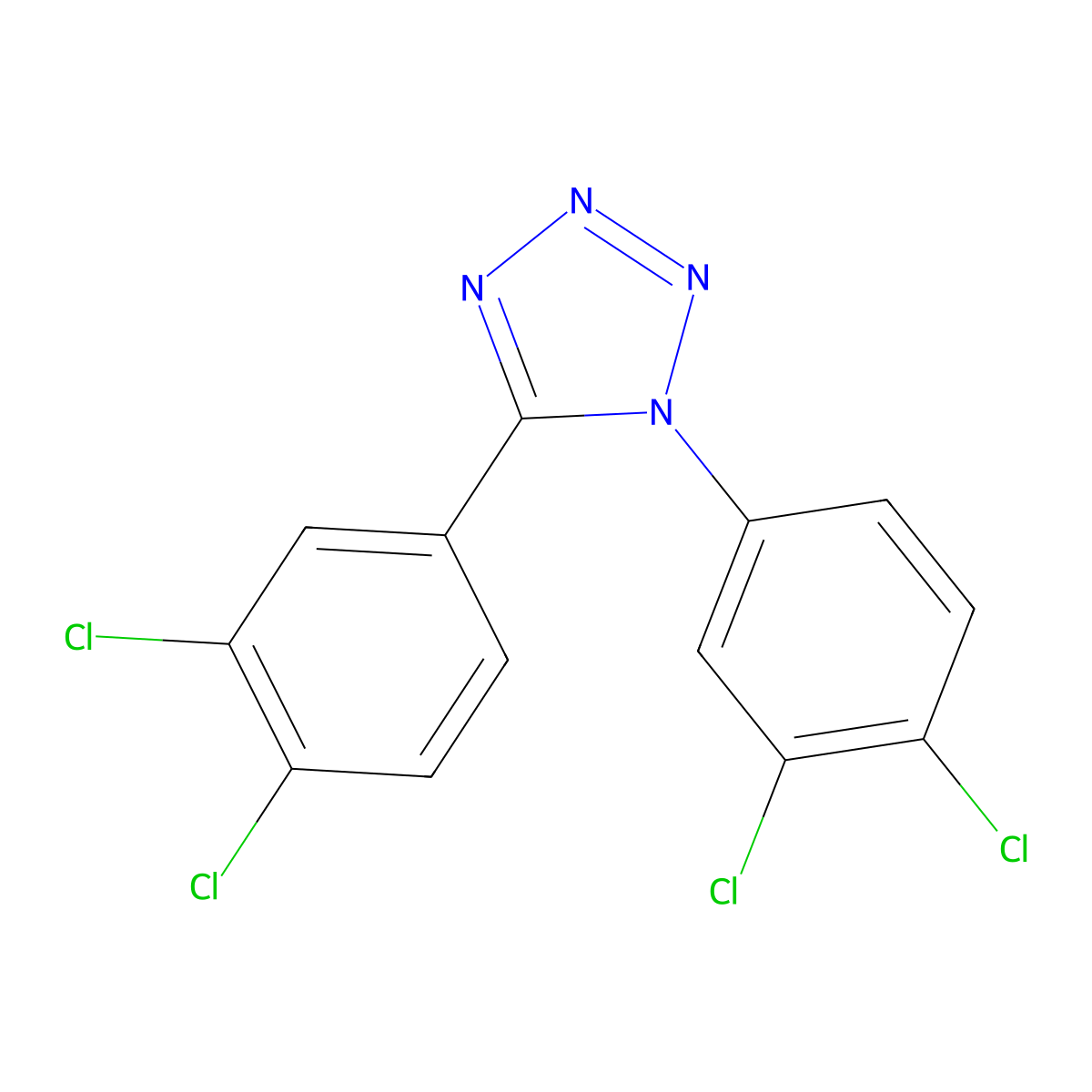 1,5-bis(3,4-dichlorophenyl)-1H-1,2,3,4-tetraazole molecular structure, CAS 219719-67-2