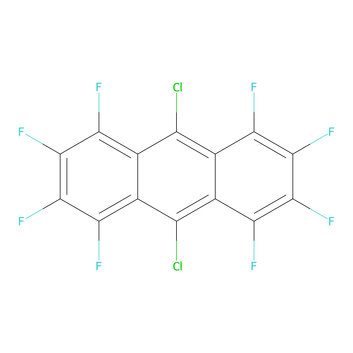9,10-Dichlorooctafluoroanthracene molecular structure, CAS 219724-46-6