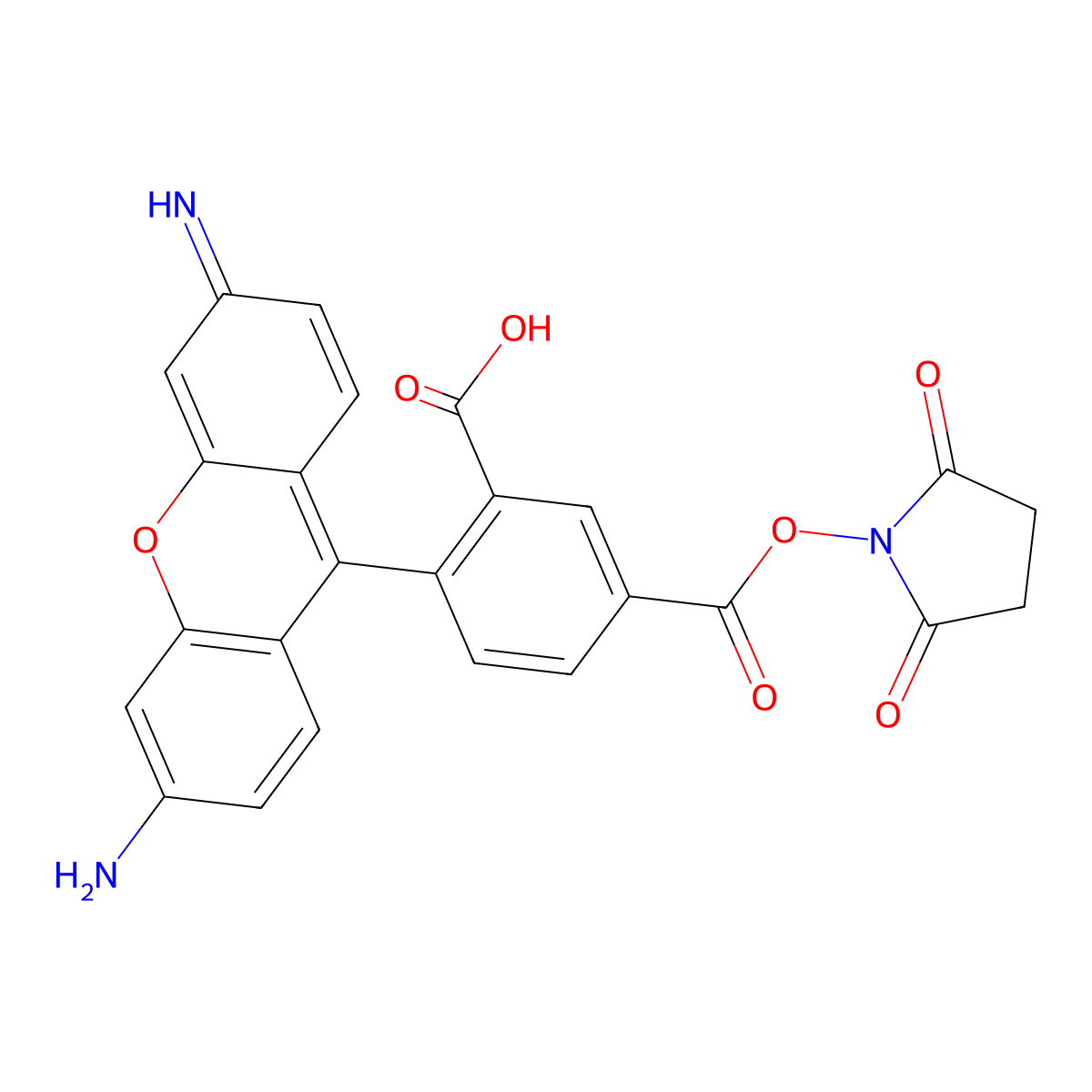 5-Carboxyrhodamine 110 NHS Ester molecular structure, CAS 219729-26-7