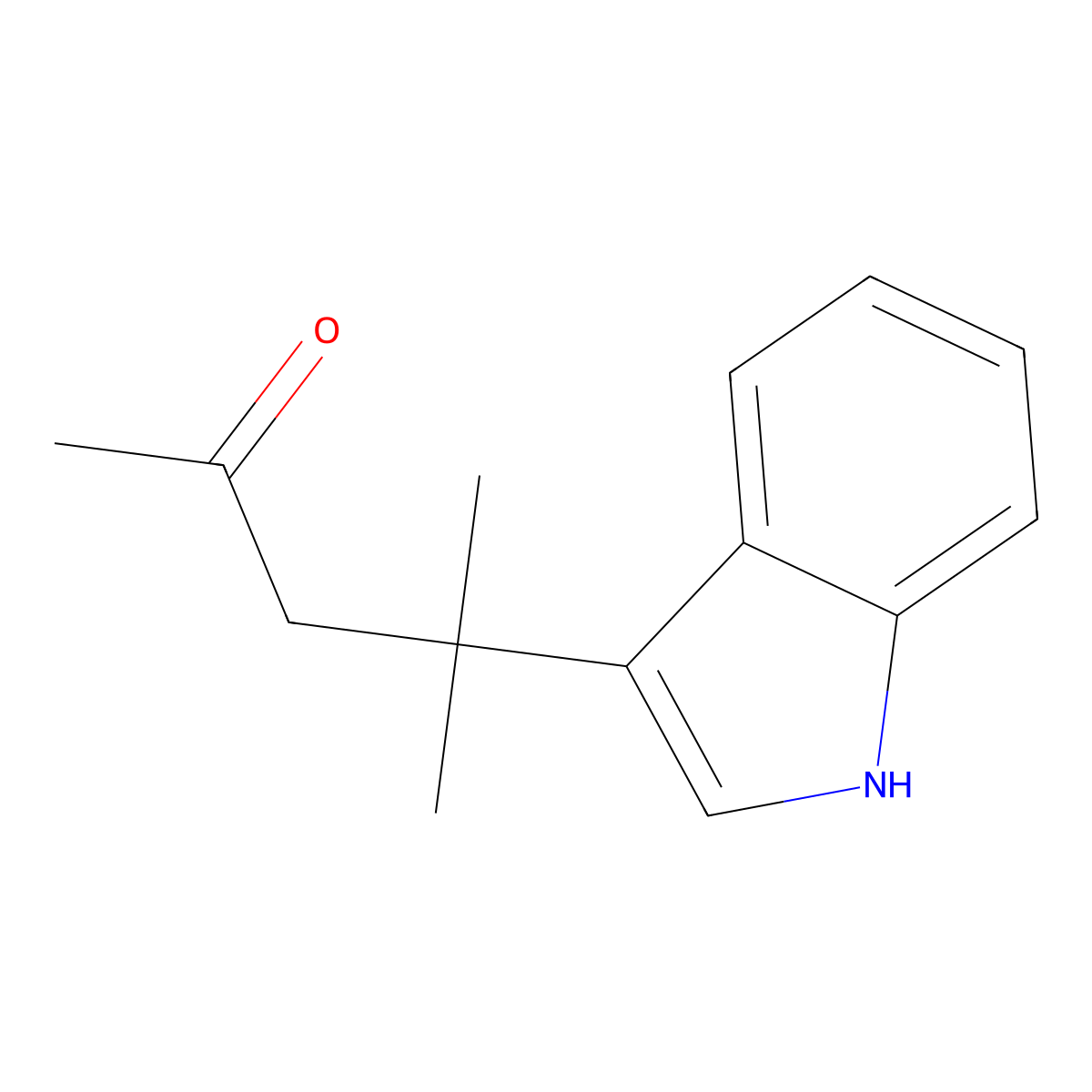 4-(1h-Indol-3-yl)-4-methylpentan-2-one molecular structure, CAS 21973-02-4