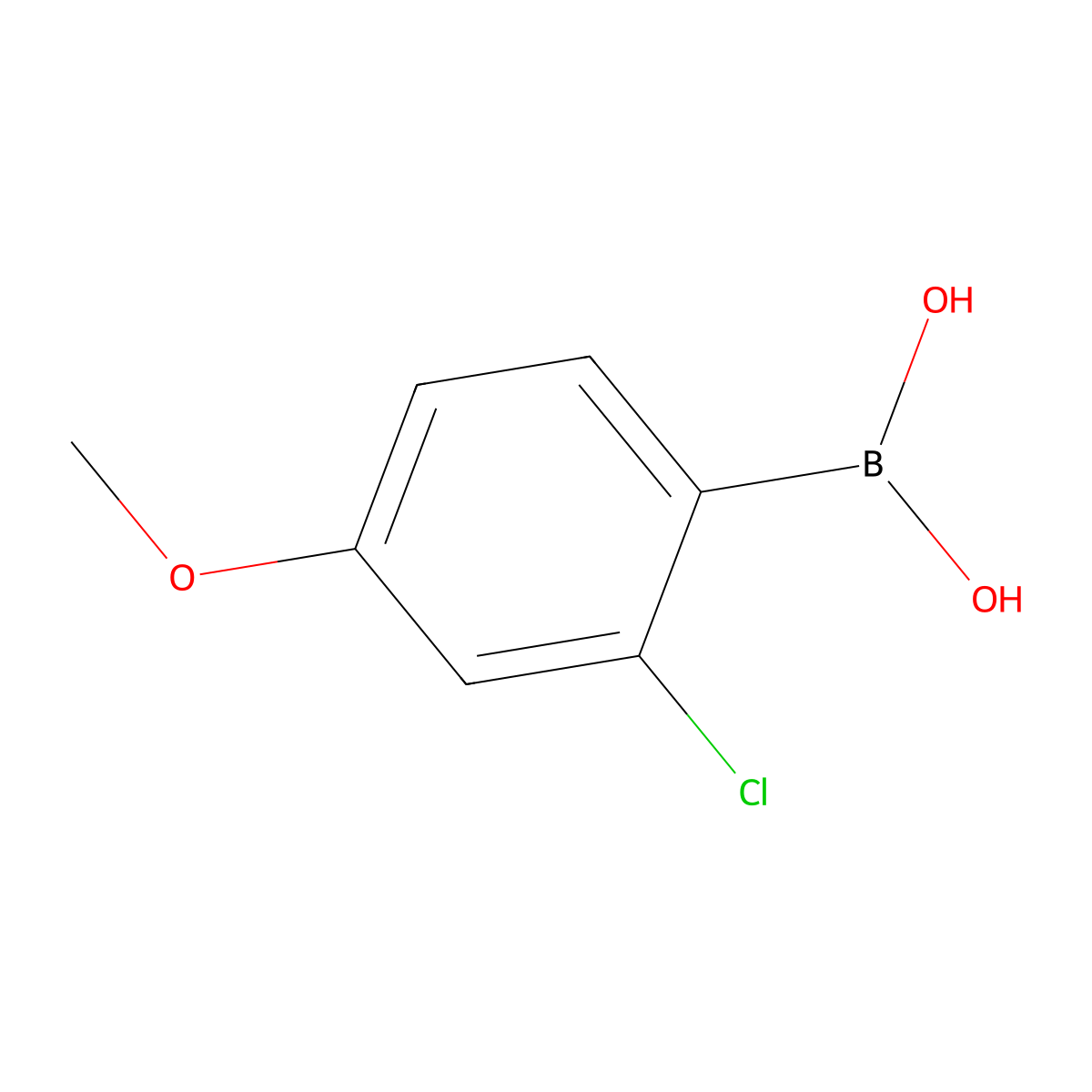 2-Chloro-4-methoxybenzeneboronic acid molecular structure, CAS 219735-99-6