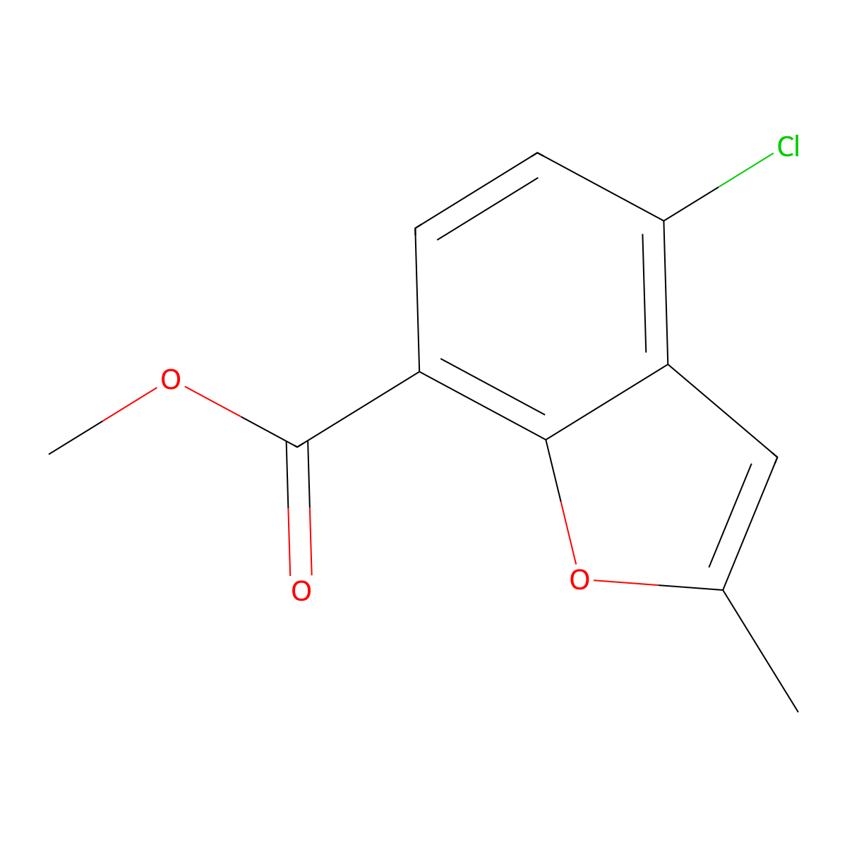 Methyl 4-chloro-2-methylbenzofuran-7-carboxylate molecular structure, CAS 219739-75-0