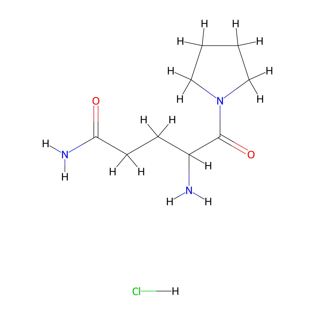 4-Amino-5-oxo-5-pyrrolidin-1-ylpentanamide hydrochloride molecular structure, CAS 2197413-22-0
