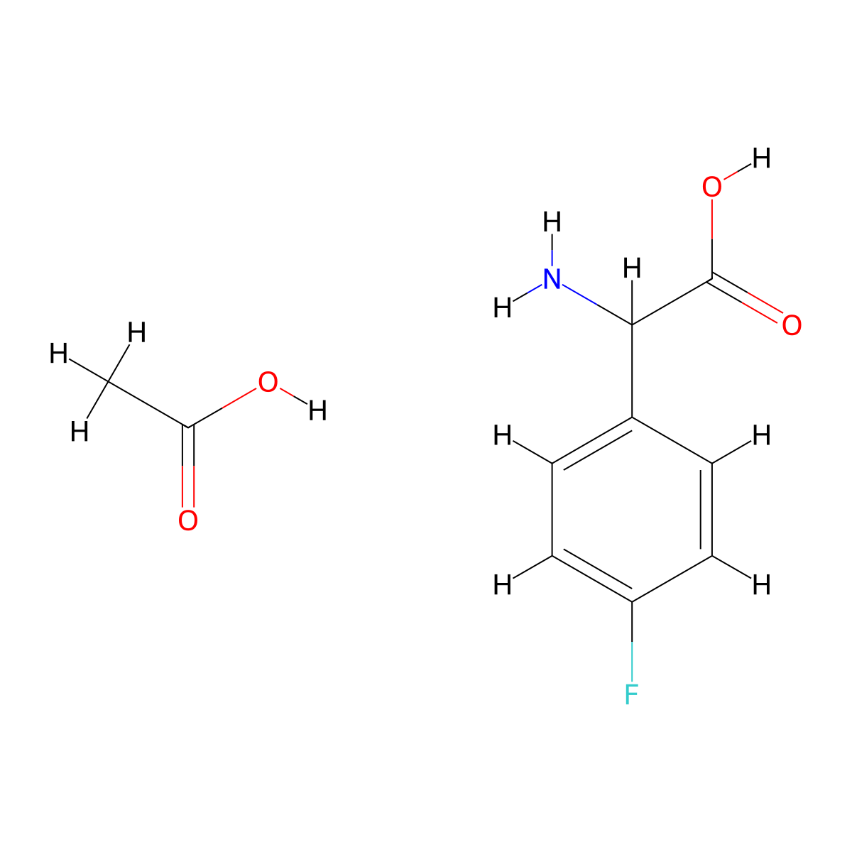 Acetic acid;2-amino-2-(4-fluorophenyl)acetic acid molecular structure, CAS 2197413-49-1