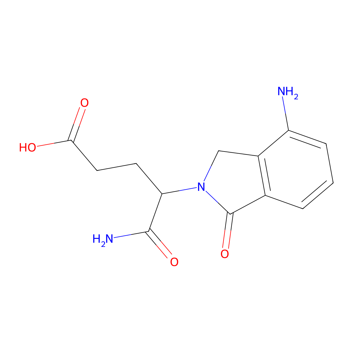 5-Amino-4-(4-amino-1-oxoisoindolin-2-YL)-5-oxopentanoic acid molecular structure, CAS 2197414-57-4