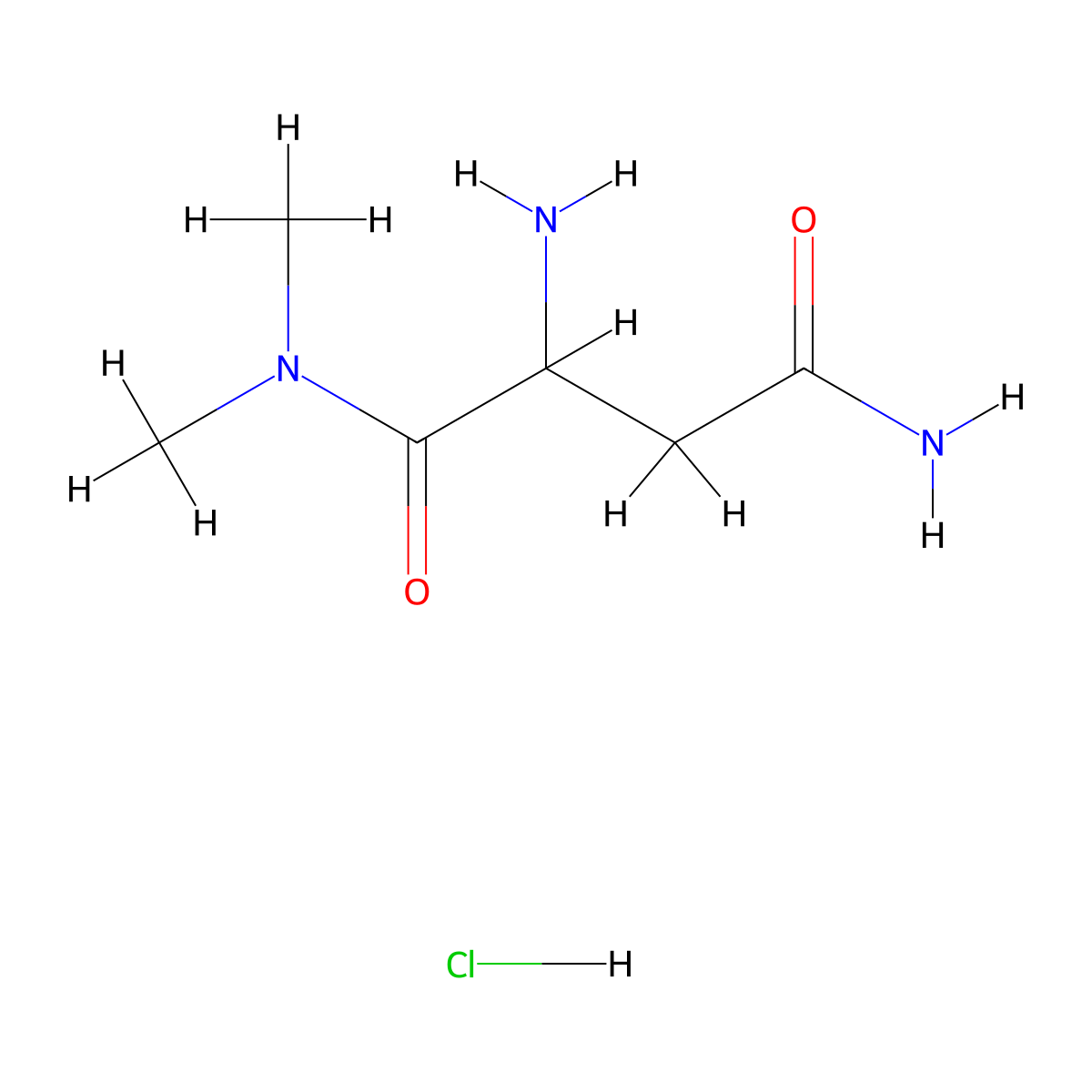 N1,N1-Dimethylaspartamide hydrochloride molecular structure, CAS 2197415-51-1