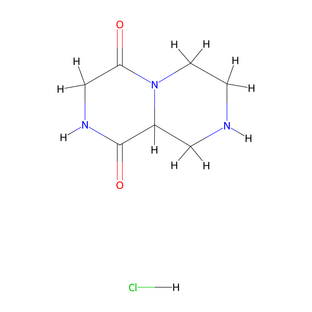 Tetrahydro-2H-pyrazino[1,2-a]pyrazine-1,4(3H,6H)-dione hydrochloride molecular structure, CAS 2197416-27-4