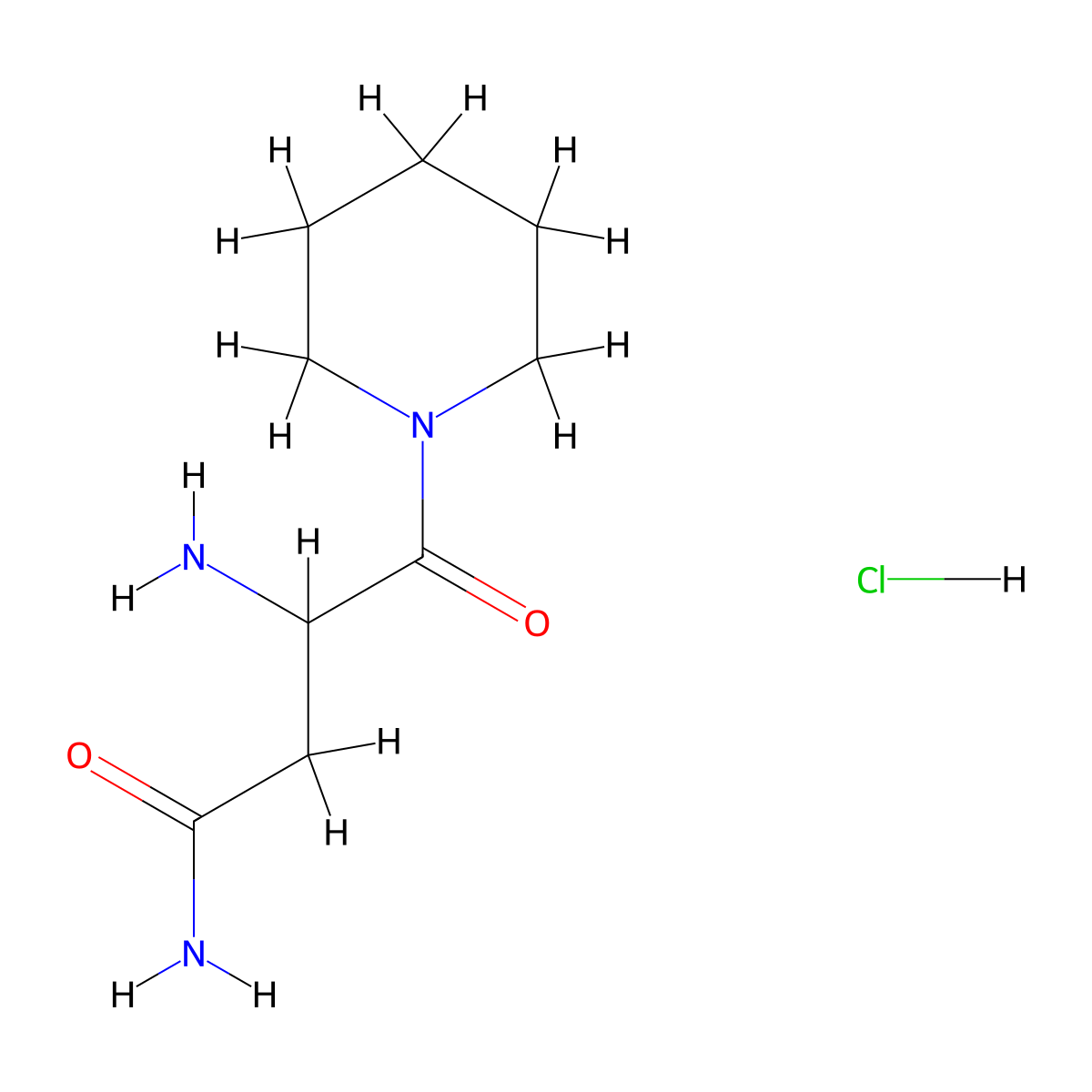 3-Amino-4-oxo-4-piperidin-1-ylbutanamide hydrochloride molecular structure, CAS 2197417-53-9