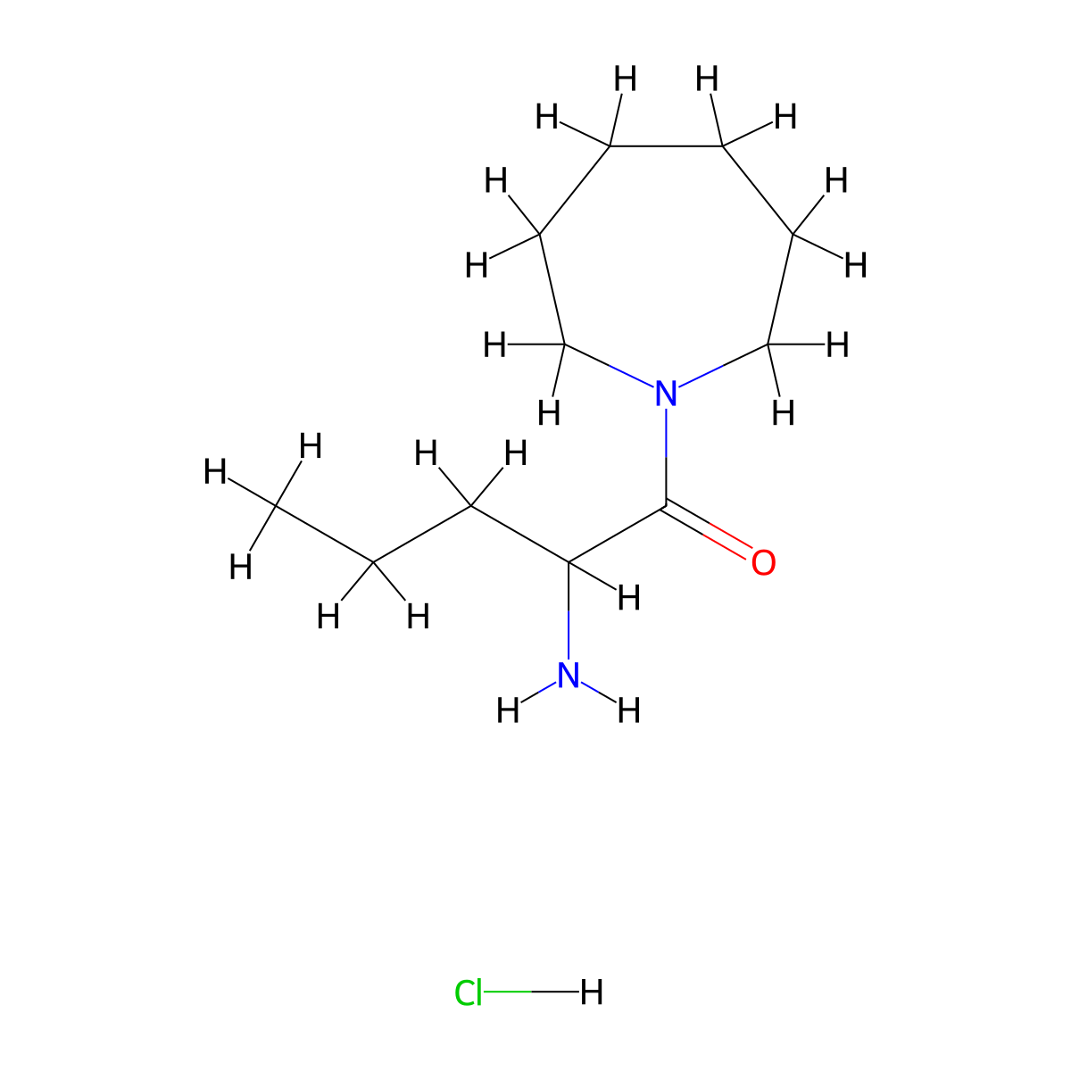 [1-(Azepan-1-ylcarbonyl)butyl]amine hydrochloride molecular structure, CAS 2197421-18-2