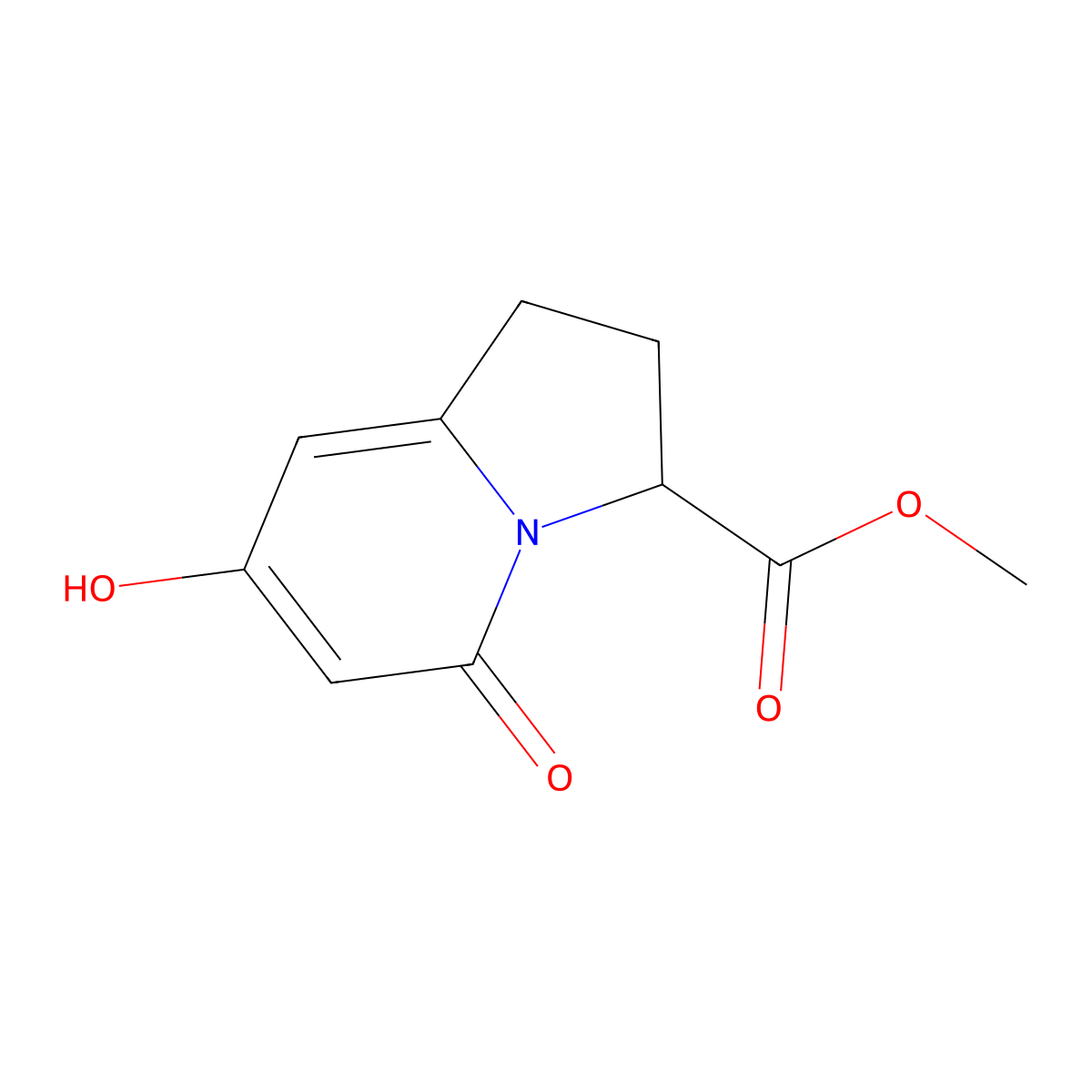 Methyl 7-hydroxy-5-oxo-1,2,3,5-tetrahydroindolizine-3-carboxylate molecular structure, CAS 2197422-77-6