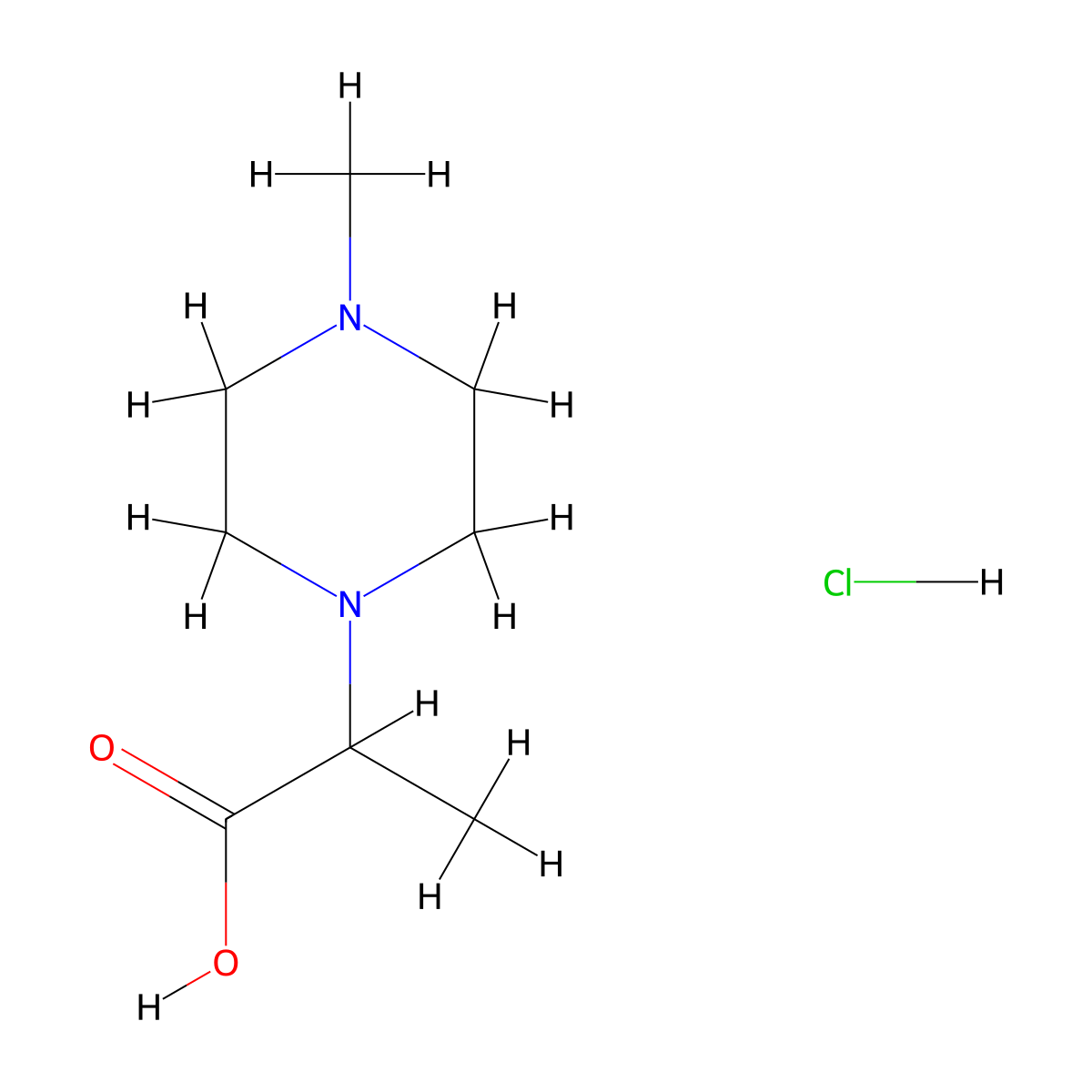 2-(4-Methylpiperazin-1-yl)propanoic acid hydrochloride molecular structure, CAS 2197431-30-2
