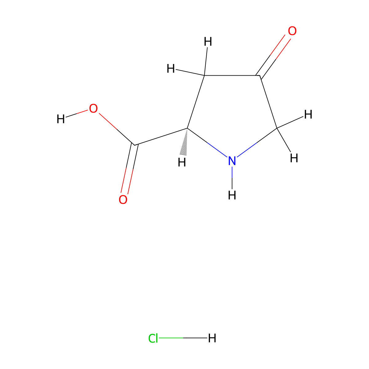 (R)-4-Oxopyrrolidine-2-carboxylic acid hydrochloride molecular structure, CAS 2197434-13-0