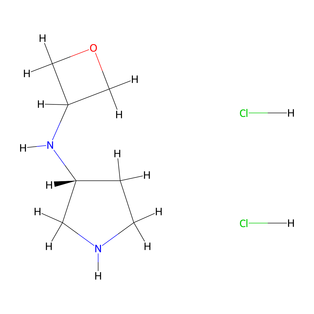(R)-N-(Oxetan-3-yl)pyrrolidin-3-amine dihydrochloride molecular structure, CAS 2197434-15-2