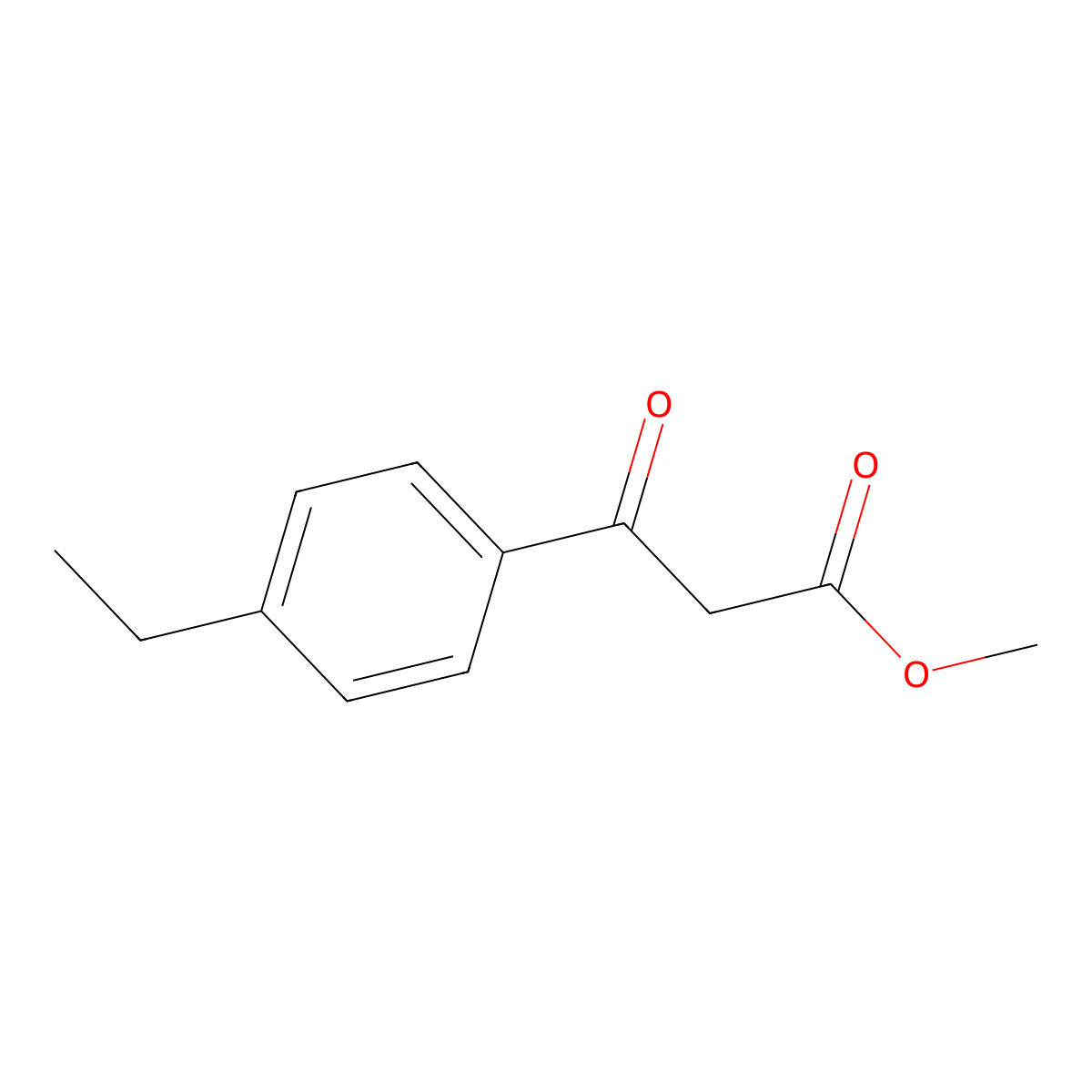 Methyl 3-(4-ethylphenyl)-3-oxopropanoate molecular structure, CAS 219745-13-8