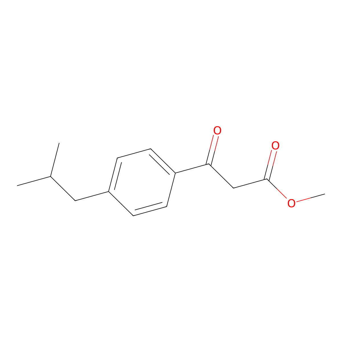 Methyl 3-[4-(2-methylpropyl)phenyl]-3-oxopropanoate molecular structure, CAS 219745-15-0