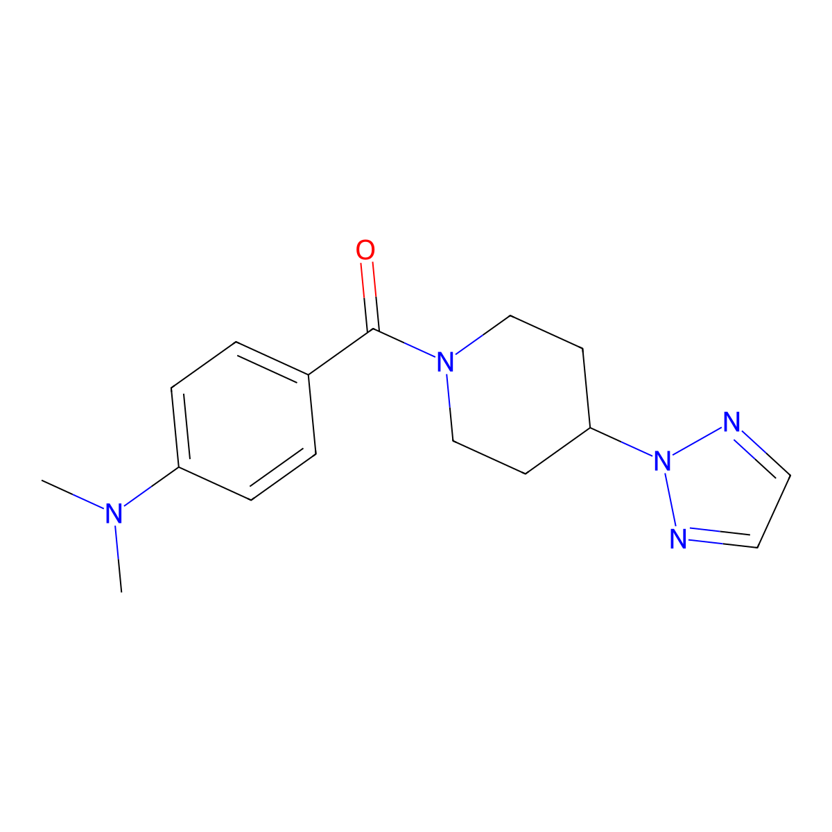 (4-(2H-1,2,3-triazol-2-yl)piperidin-1-yl)(4-(dimethylamino)phenyl)methanone molecular structure, CAS 2197455-80-2