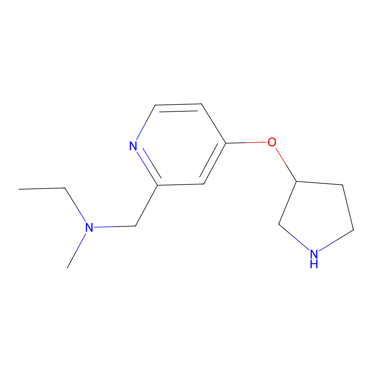Ethyl(methyl){[4-(pyrrolidin-3-yloxy)pyridin-2-yl]methyl}amine molecular structure, CAS 2197481-85-7