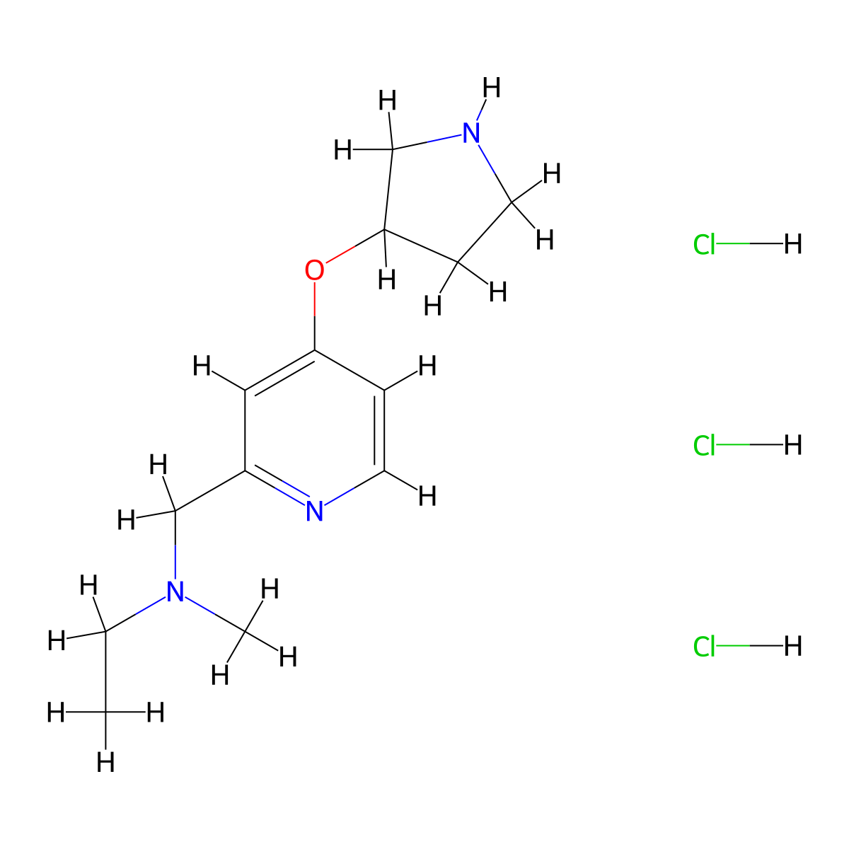 Ethyl(methyl){[4-(pyrrolidin-3-yloxy)pyridin-2-yl]methyl}amine trihydrochloride molecular structure, CAS 2197481-86-8