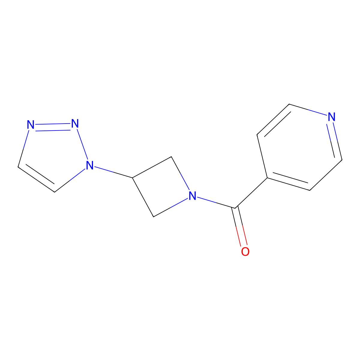 4-[3-(1H-1,2,3-triazol-1-yl)azetidine-1-carbonyl]pyridine molecular structure, CAS 2197483-08-0