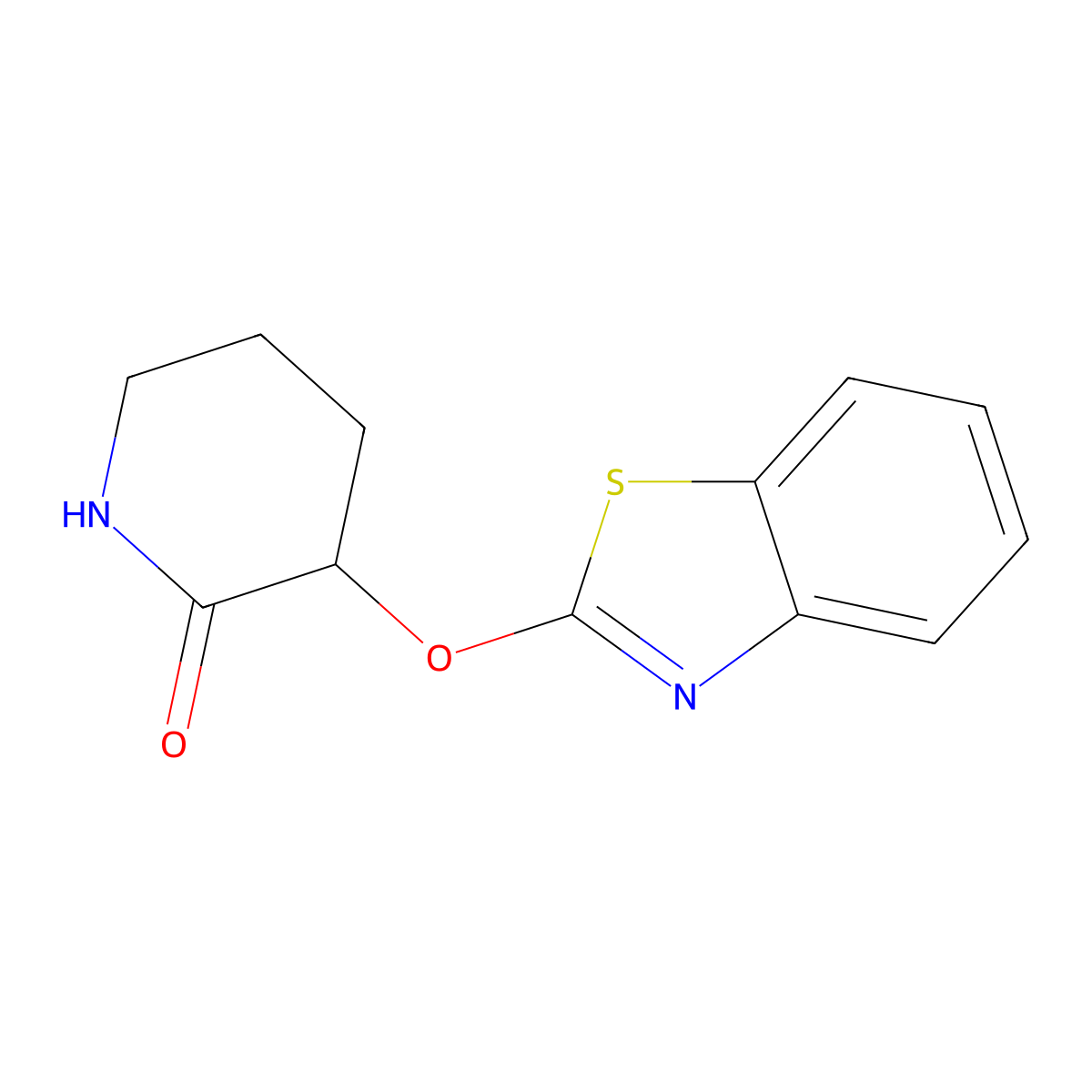 3-(1,3-Benzothiazol-2-yloxy)piperidin-2-one molecular structure, CAS 2197492-64-9