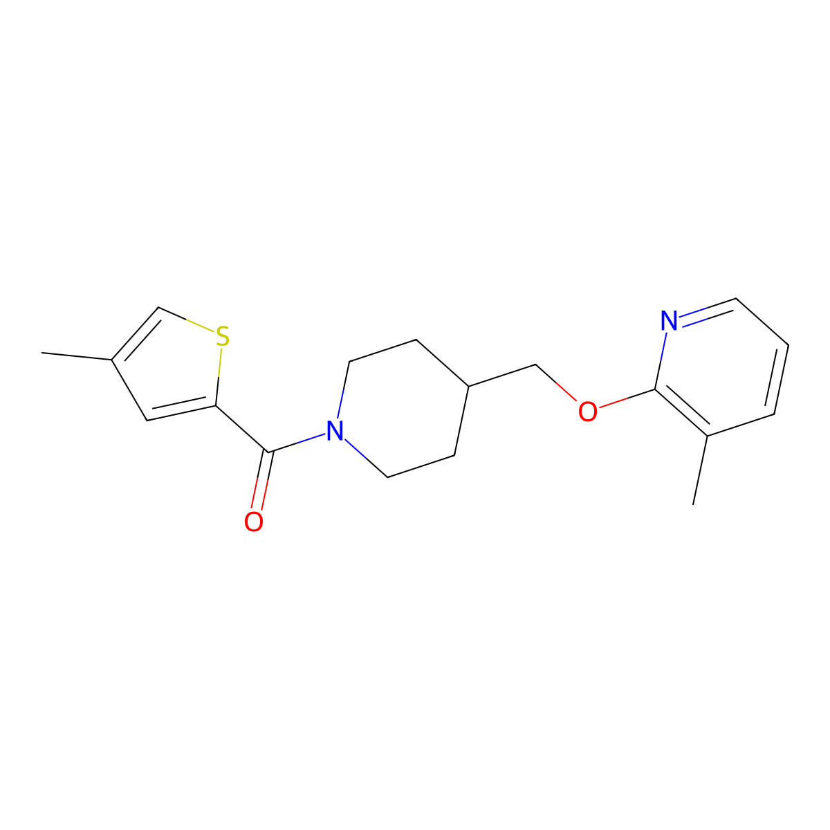 3-Methyl-2-{[1-(4-methylthiophene-2-carbonyl)piperidin-4-yl]methoxy}pyridine molecular structure, CAS 2197498-61-4