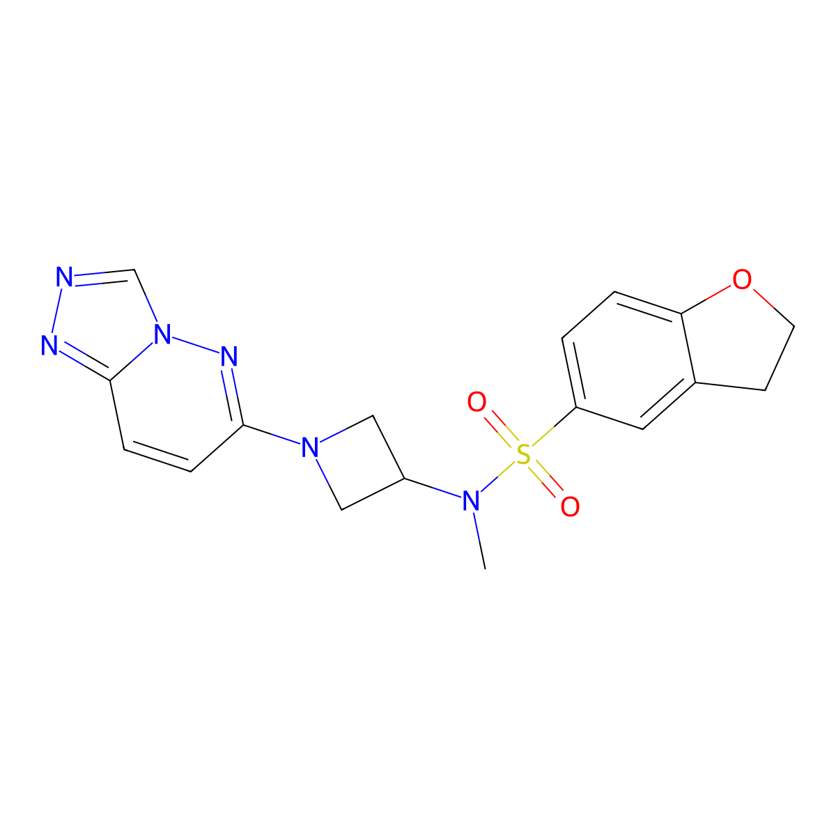 N-methyl-N-(1-{[1,2,4]triazolo[4,3-b]pyridazin-6-yl}azetidin-3-yl)-2,3-dihydro-1-benzofuran-5-sulfonamide molecular structure, CAS 2197499-49-1