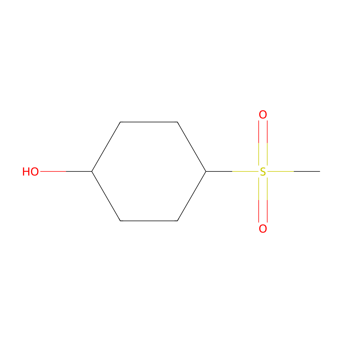 4-(Methylsulfonyl)cyclohexanol molecular structure, CAS 21975-10-0
