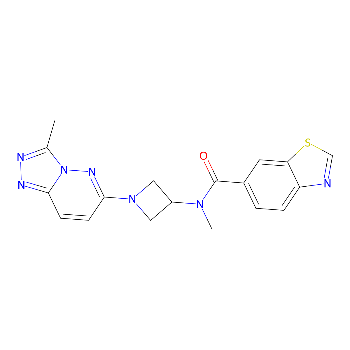 N-methyl-N-(1-{3-methyl-[1,2,4]triazolo[4,3-b]pyridazin-6-yl}azetidin-3-yl)-1,3-benzothiazole-6-carboxamide molecular structure, CAS 2197501-51-0