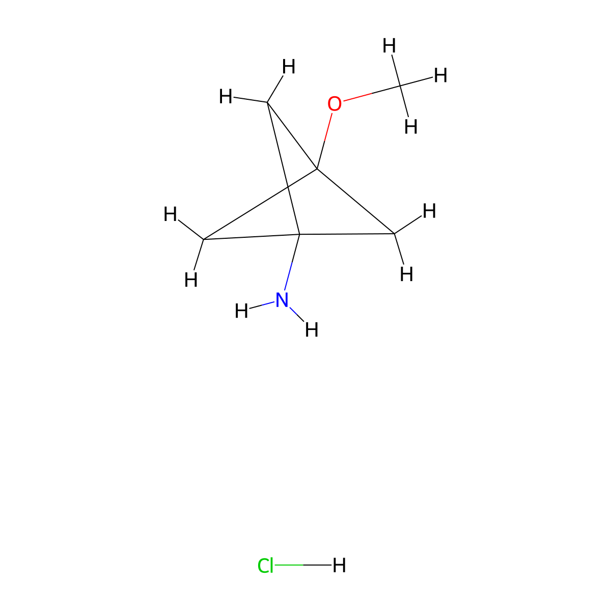 3-Methoxybicyclo[1.1.1]pentan-1-amine hydrochloride molecular structure, CAS 2197502-05-7