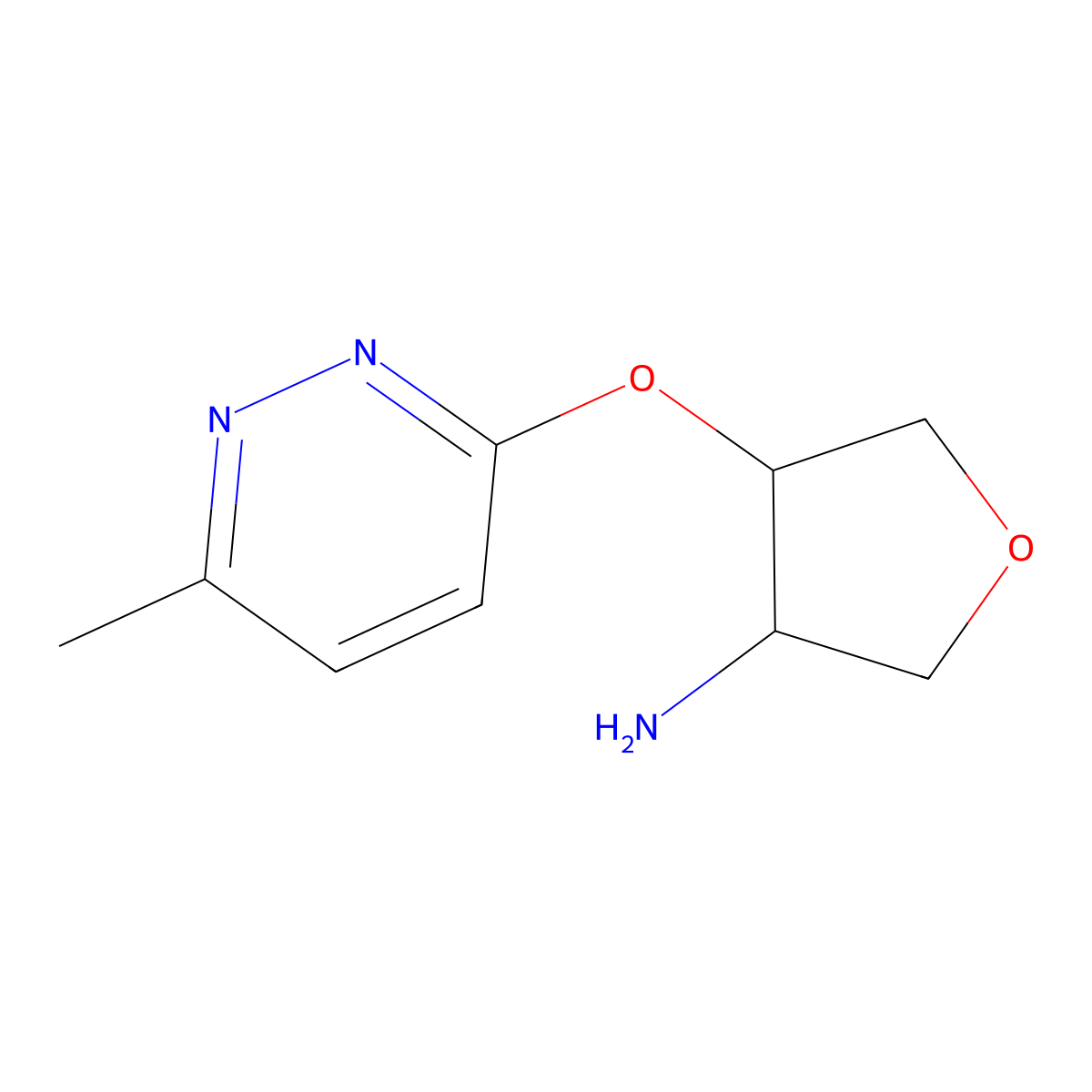 4-[(6-Methylpyridazin-3-yl)oxy]oxolan-3-amine molecular structure, CAS 2197522-29-3