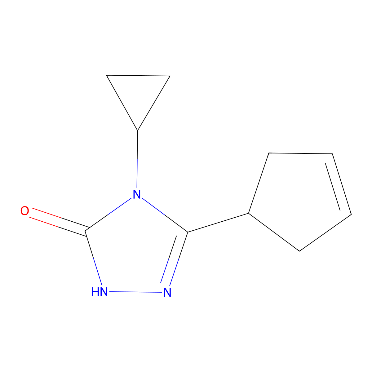 3-(cyclopent-3-en-1-yl)-4-cyclopropyl-4,5-dihydro-1H-1,2,4-triazol-5-one molecular structure, CAS 2197522-37-3